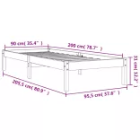 viaszbarna tömör fenyőfa ágy matrac nélkül 90 x 200 cm