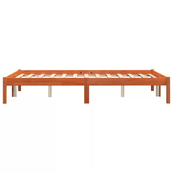 viaszbarna tömör fenyőfa ágy matrac nélkül 120 x 200 cm