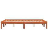 viaszbarna tömör fenyőfa ágy matrac nélkül 140 x 200 cm