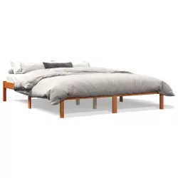   viaszbarna tömör fenyőfa ágy matrac nélkül 150 x 200 cm