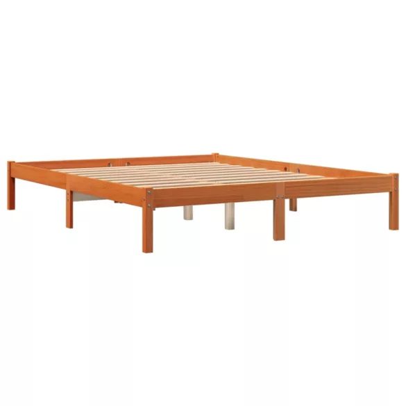 viaszbarna tömör fenyőfa ágy matrac nélkül 150 x 200 cm