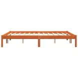 viaszbarna tömör fenyőfa ágy matrac nélkül 150 x 200 cm