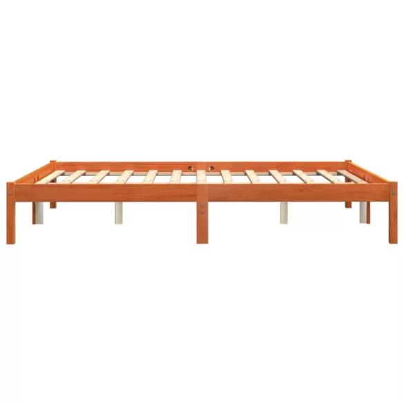 viaszbarna tömör fenyőfa ágy matrac nélkül 150 x 200 cm