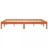 viaszbarna tömör fenyőfa ágy matrac nélkül 160 x 200 cm