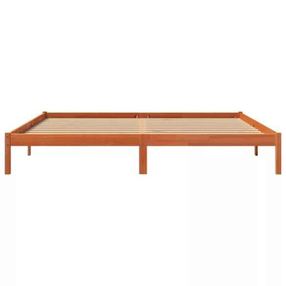 viaszbarna tömör fenyőfa ágy matrac nélkül 180 x 200 cm