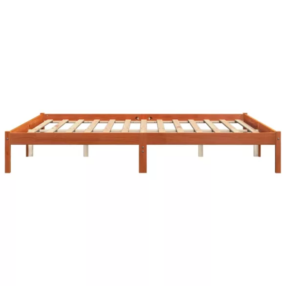 viaszbarna tömör fenyőfa ágy matrac nélkül 180 x 200 cm