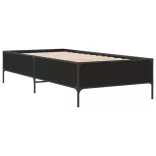 fekete szerelt fa és fém ágykeret 90 x 200 cm