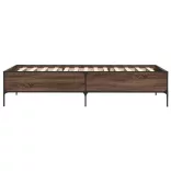 barna tölgyszínű szerelt fa és fém ágykeret 90 x 200 cm