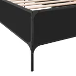 fekete szerelt fa és fém ágykeret 90 x 190 cm