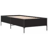 fekete szerelt fa és fém ágykeret 75 x 190 cm