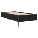 fekete szerelt fa és fém ágykeret 75 x 190 cm