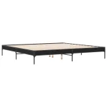 fekete szerelt fa és fém ágykeret 200 x 200 cm