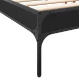 fekete szerelt fa és fém ágykeret 200 x 200 cm
