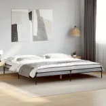 szürke sonoma szerelt fa és fém ágykeret 200 x 200 cm