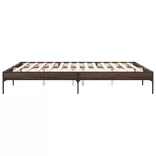 barna tölgyszínű szerelt fa és fém ágykeret 200 x 200 cm