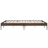 barna tölgyszínű szerelt fa és fém ágykeret 160 x 200 cm