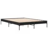 fekete szerelt fa és fém ágykeret 150 x 200 cm
