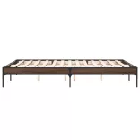 barna tölgyszínű szerelt fa és fém ágykeret 150 x 200 cm