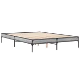 szürke sonoma szerelt fa és fém ágykeret 140 x 200 cm