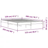 fekete szerelt fa és fém ágykeret 120 x 200 cm