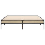 sonoma tölgyszínű szerelt fa és fém ágykeret 120 x 200 cm