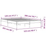 sonoma tölgyszínű szerelt fa és fém ágykeret 120 x 200 cm