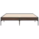 barna tölgyszínű szerelt fa és fém ágykeret 120 x 200 cm