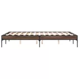 barna tölgyszínű szerelt fa és fém ágykeret 120 x 200 cm