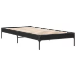 fekete szerelt fa és fém ágykeret 100 x 200 cm