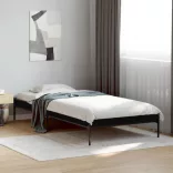 fekete szerelt fa és fém ágykeret 100 x 200 cm