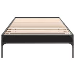 fekete szerelt fa és fém ágykeret 100 x 200 cm