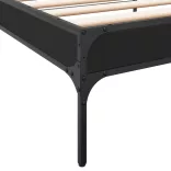 fekete szerelt fa és fém ágykeret 100 x 200 cm