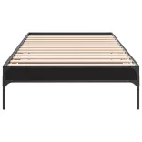 fekete szerelt fa és fém ágykeret 90 x 200 cm
