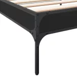 fekete szerelt fa és fém ágykeret 90 x 200 cm