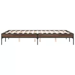 barna tölgyszínű szerelt fa és fém ágykeret 140x190 cm