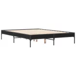 fekete szerelt fa és fém ágykeret 135 x 190 cm