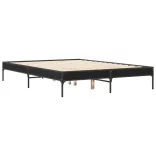 fekete szerelt fa és fém ágykeret 135 x 190 cm