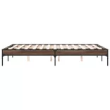 barna tölgyszínű szerelt fa és fém ágykeret 135 x 190 cm