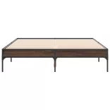 barna tölgyszínű szerelt fa és fém ágykeret 120 x 190 cm