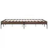 barna tölgyszínű szerelt fa és fém ágykeret 120 x 190 cm