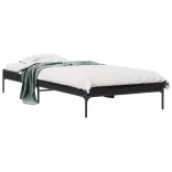 fekete szerelt fa és fém ágykeret 75 x 190 cm
