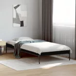 fekete szerelt fa és fém ágykeret 75 x 190 cm