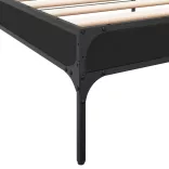 fekete szerelt fa és fém ágykeret 75 x 190 cm