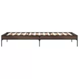 barna tölgyszínű szerelt fa és fém ágykeret 75 x 190 cm