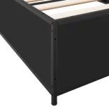 fekete szerelt fa és fém ágykeret 100 x 200 cm