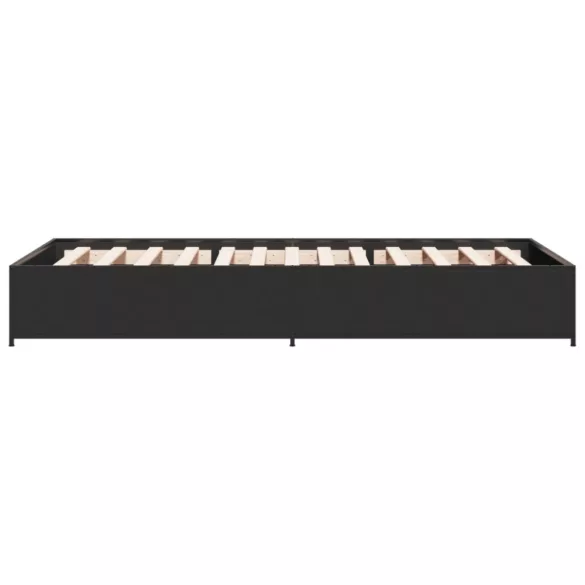 fekete szerelt fa és fém ágykeret 90 x 200 cm