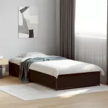 fekete szerelt fa és fém ágykeret 90 x 190 cm