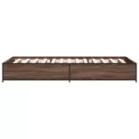 barna tölgyszínű szerelt fa és fém ágykeret 90 x 190 cm