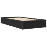 fekete szerelt fa és fém ágykeret 75 x 190 cm