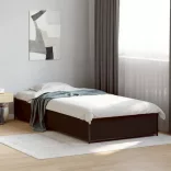 fekete szerelt fa és fém ágykeret 75 x 190 cm
